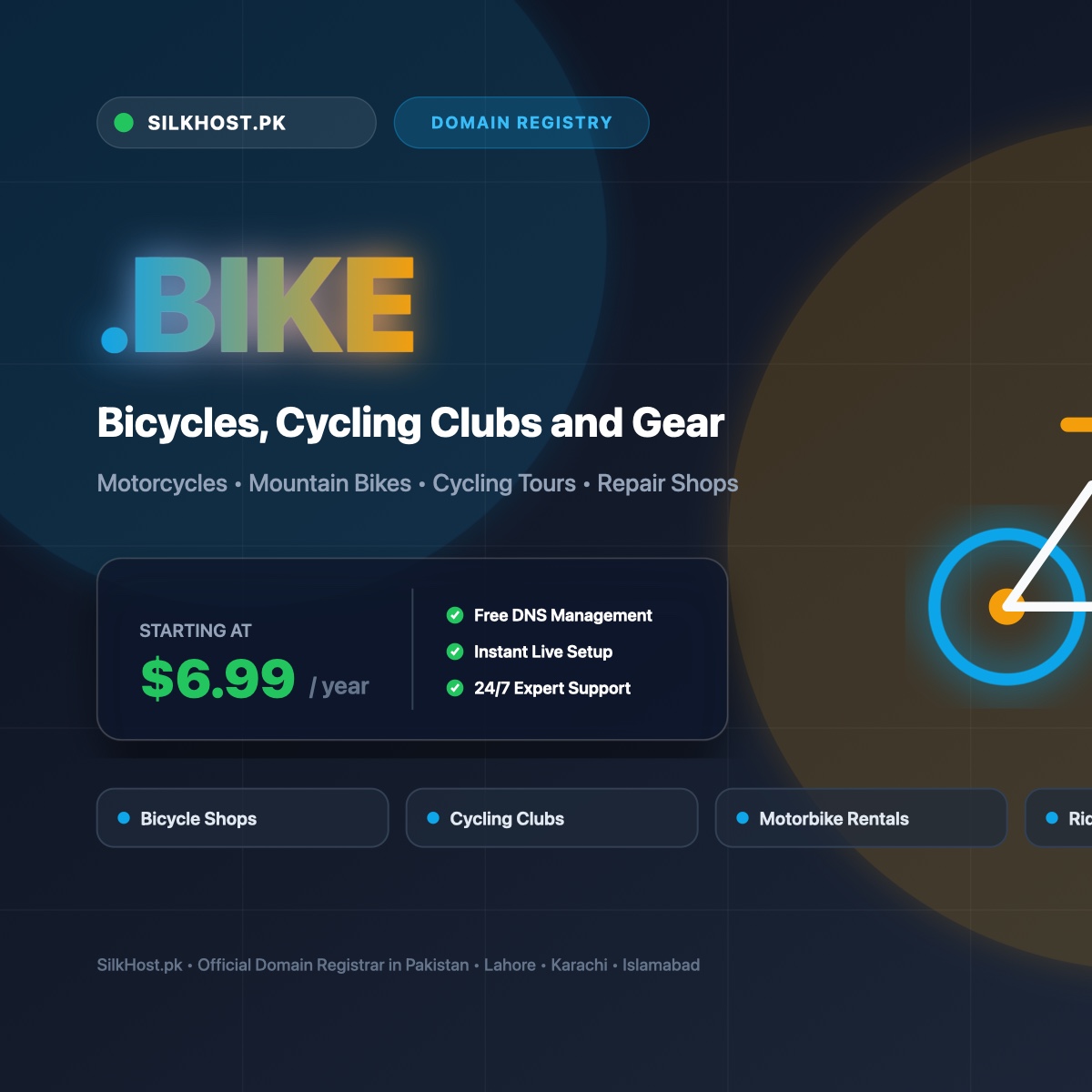 .bike domain registration by SilkHost.pk
