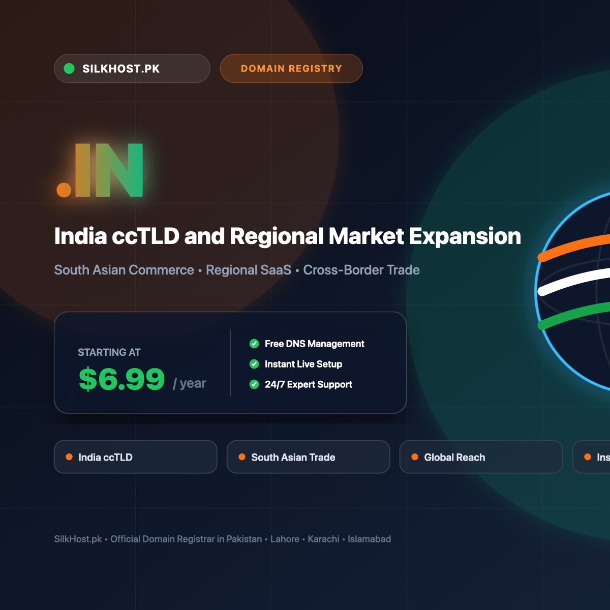 .in domain registration for Indian regional market and South Asia expansion