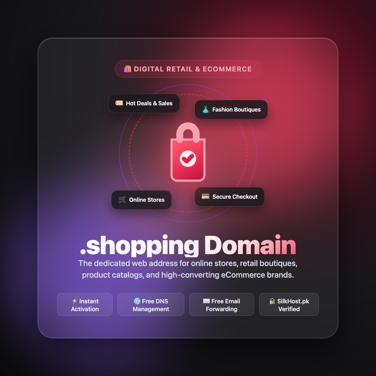 .shopping domain registration for online stores, retail boutiques, and eCommerce brands in Pakistan