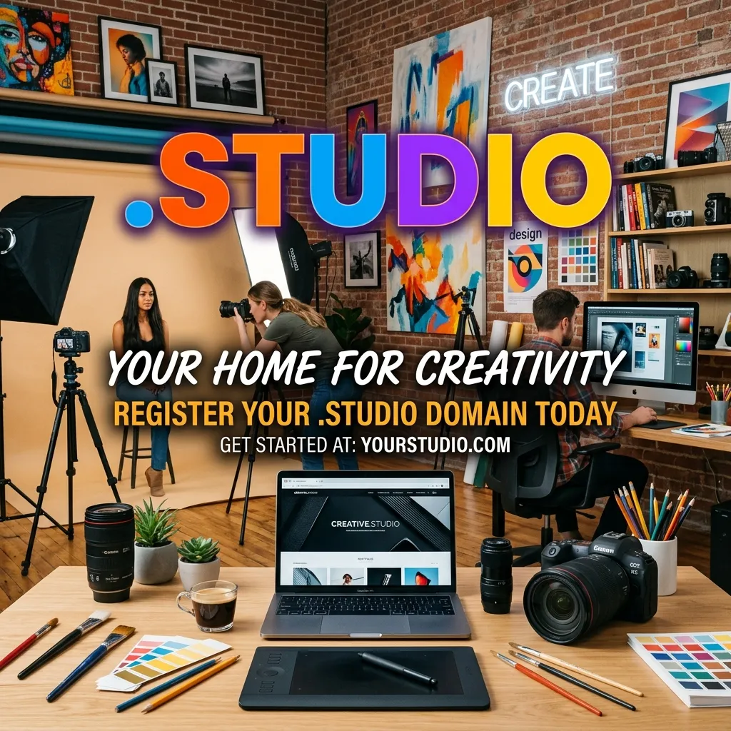 Buy .studio domain registration for photography studios, creative agencies, and artists in Pakistan
